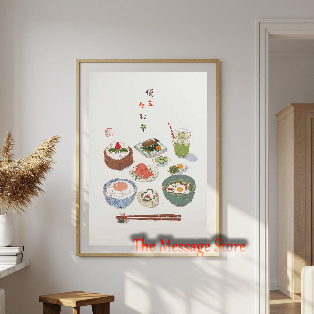 لوحة قماشية بتصميم ياباني لطيف - مراجعة Japanese Lifestyle Food وسعره