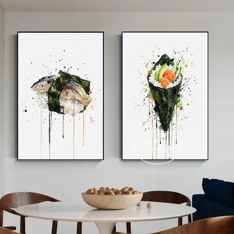 لوحة قماشية بألوان مائية تصور  - مراجعة Japanese Lifestyle Food وسعره
